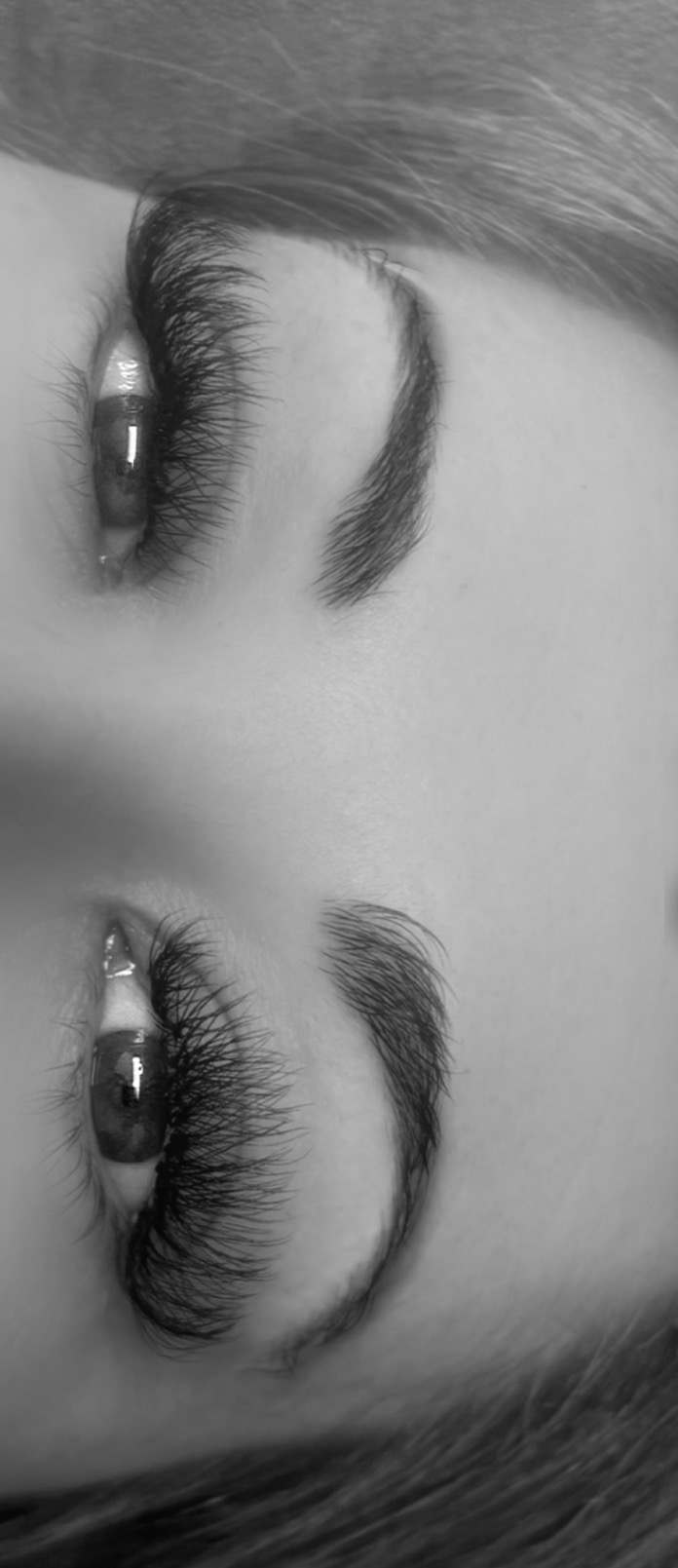 Wispy lash set with defined brows